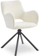 Krzesło Tapicerowane FLAV Kremowe Nowoczesne