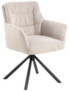 Beżowy tapicerowany fotel jadalniany z podłokietnikami Alonso – Actona