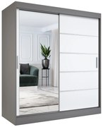 Szafa przesuwna MODUO COMFORT 3 180 antracyt/biała mat z lustrem MKPOL