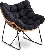 Fotel Wypoczynkowy Ogrodowy FIN na Płozach Czarny Nowoczesny