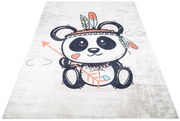 Jasnoszary dywan dziecięcy miś indianin C1-S37