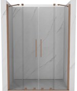 Mexen Velar Duo drzwi prysznicowe rozsuwane 150 cm, transparent, miedź szczotkowana - 871-150-000-02-65