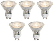 Zestaw 5 ściemnialnych żarówek LED GU10 50mm przezroczystych 4,5W 365 lm 2700K