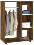 Otwarta komoda z drążkiem i półkami przydymiony dąb P6-G92