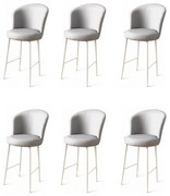 Zestaw krzeseł barowych Uras Grey and White, 6 szt., 6 szt.