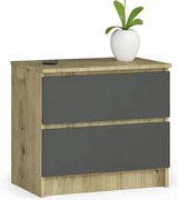 Mini komoda dąb artisan + grafit A4-F44