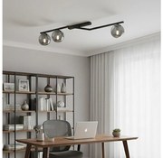 Lampa sufitowa NATON 3xE14/10W/230V czarna/dymione szkło