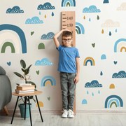 Naklejki na ścianę - Niebieskie tęcze i chmury