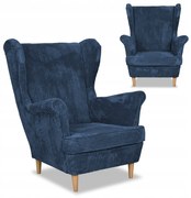 Fotel uszak Bonito niebieski sztruks Family Meble