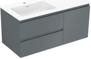 Mexen Orio szafka łazienkowa 100 cm z umywalką Otis lewą, 2S, 1D, grafit mat/biała mat - 91A13-10047-3-BBFFF66-W18L01