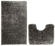 Ciemnoszare dywaniki łazienkowe do WC zestaw 2 szt. 80x50 cm Bati – Restilo