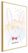 Plakat Pozdrowienia od królika 60x90 cm z ramą złotą z marginesem ARTGEIST B