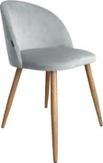 Krzesło CLAUDINE 2 VELVET jasno szare/dąb ATOS