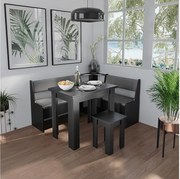 Stół do jadalni z krzesłem czarny 90x60x76.6 roman