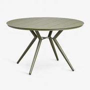Okrągły Stół Ogrodowy Z Aluminium Valerie Intensywny Verde Olive & Ø125 Cm - Sklum