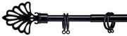 Czarny metalowy karnisz VALANCE PLUM 120-210 cm