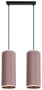 Lampa wisząca AVALO 2xE27/60W/230V różowa/miedziana