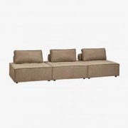 3-częściowa Modułowa Sofa W Tkaninie Vermont Tkaniny Piaskowy Brąz - Sklum