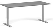 Biurko z regulacją wysokości, 180x80 cm, 2 silniki, szara podstawa, grafit