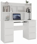 Białe duże biurko z nadstawką  E3-R28