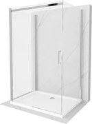 Mexen Omega-3S kabina prysznicowa 3-ścienna, rozsuwana 140x80 cm, transparent, chrom + brodzik Flat - 825-140-080-01-00-3s-4010