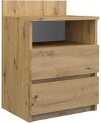 Szafka Nocna Z Szufladami I Półką Dąb Artisan A8-B14