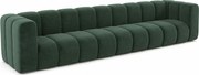 Sofa pięcioosobowa, kanapa Grand, tkanina welurowa Salvador, Zielony