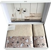 Podarunkowy zestaw ręczników dla dzieci BEAGLE, 2 szt Beżowy