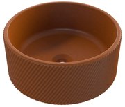 Umywalka betonowa nablatowa okrągła bez otworu na baterię 37 cm VIJA | różne kolory : Kolor - Ceglasty