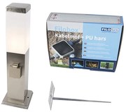 Zewnetrzna Lampa zewnętrzna stalowa z gniazdkiem IP44 - Malios z kołkiem uziemiającym i przejściem kablowo-przewodowym Nowoczesny Oswietlenie zewnetrzne