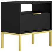 Czarna szafka nocna na złotych nóżkach L1-F61