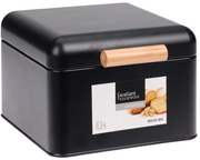 Metalowy chlebak z drewnianym uchwytem, 22 x 20 x 14 cm