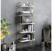 Regał PAULA 174x60 cm biały/złoty