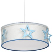 Lampa wisząca STAR 1xE27, biała, niebieska, gwiazdy