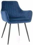 Krzesło tapicerowane APPLE VELVET granatowe SIGNAL