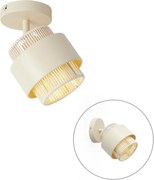 Nowoczesny reflektor w kolorze beżowym z liną, obrotowy i przechylny - Kora