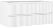 Mexen Rivel szafka łazienkowa podumywalkowa 100 cm, 2 szuflady, ryflowana , biała mat - 91A20-10047-2-BFF01