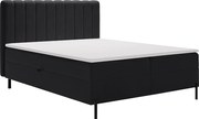 Emporius Florence Box łóżko z materacem 180x200 - pojemnik, topper - łóżko dwusobowe 180x200 cm, nowoczesny styl - tkanina aksamitna, czarny (Komodo 23)
