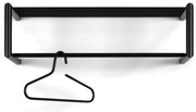 Czarny metalowy wieszak ścienny z półką 80 cm Smooth – Spinder Design