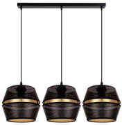 Lampa wisząca PARIS 3xE27/60W/230V czarno-złota na linkach