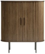 Brązowa szafka w dekorze dębu z drzwiami przesuwnymi 100x118 cm Nola – Unique Furniture