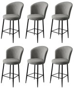 Zestaw krzeseł barowych Fora Grey and Black, 6 szt., 6 szt.