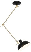 Lampa sufitowa w stylu Retro czarna z brązem - Milou Retro Oswietlenie wewnetrzne