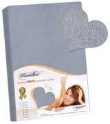 Prześcieradło frotte Kamilka niebieskoszary, 140 x 200 cm