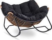 Fotel Bujany Ogrodowy ELTON na Płozach Czarny Nowoczesny