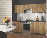 Zestaw mebli kuchennych 240 cm - dąb craft + antracyt T3-G91