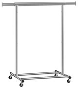 Jurhan Stojak na ubrania INEZ na kółkach, maks. 90 kg, 83,5x45x160cm, srebrna