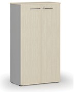Szafa biurowa z drzwiami PRIMO GRAY, 800 x 420 x 1434 mm, szary/brzoza