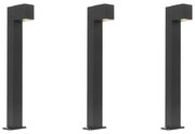 Zestaw 3 inteligentnych lamp zewnętrznych stojących czarnych 65 cm IP44 z Zigbee GU10 - Baleno