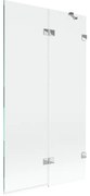 Mexen Lunar parawan nawannowy 2-skrzydłowy prawy 100 x 150 cm, transparent, chrom - 897-100-100-01-00-P